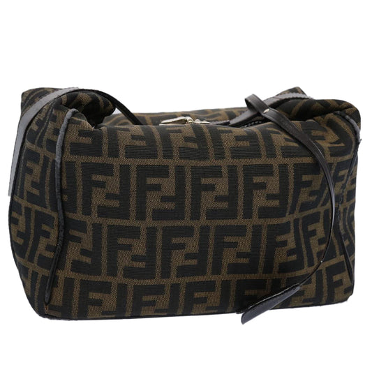 Luxury FendiZucca Canvas Vanity Cosmetic Pouch Black Brown61577
