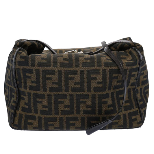 Luxury FendiZucca Canvas Vanity Cosmetic Pouch Black Brown61577