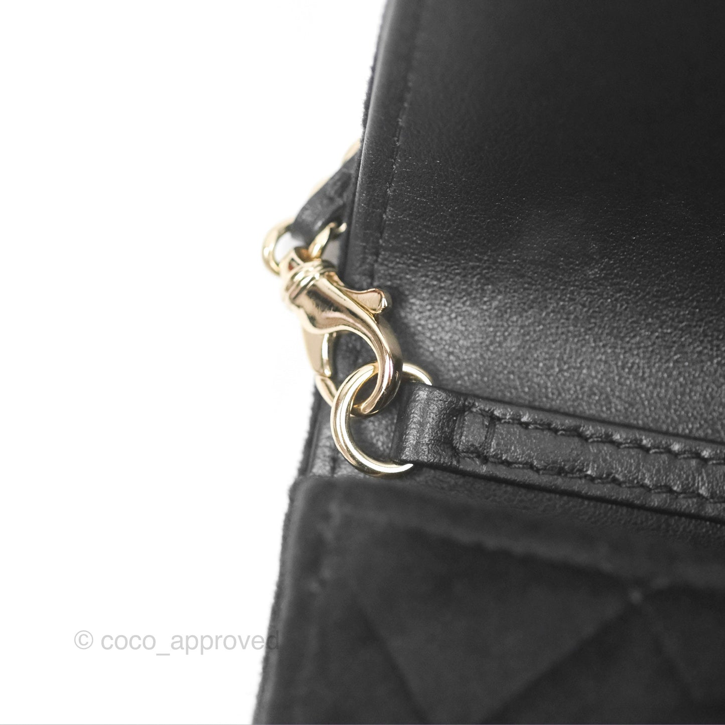 Chanel Crystals Pearl Crush Mini Belt Bag with Chain Black Velvet Gold Hardware