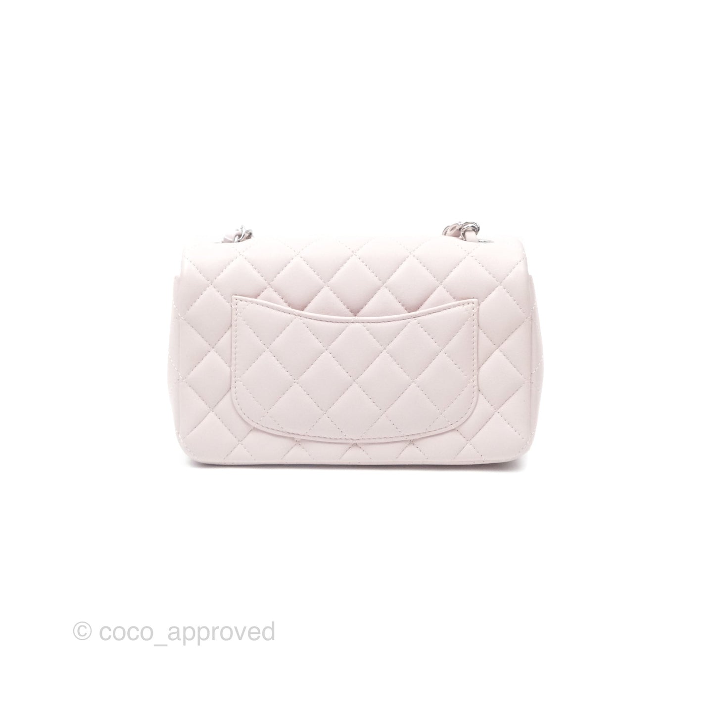 Chanel Quilted Mini Rectangular Pale Lilac Lambskin Silver Hardware