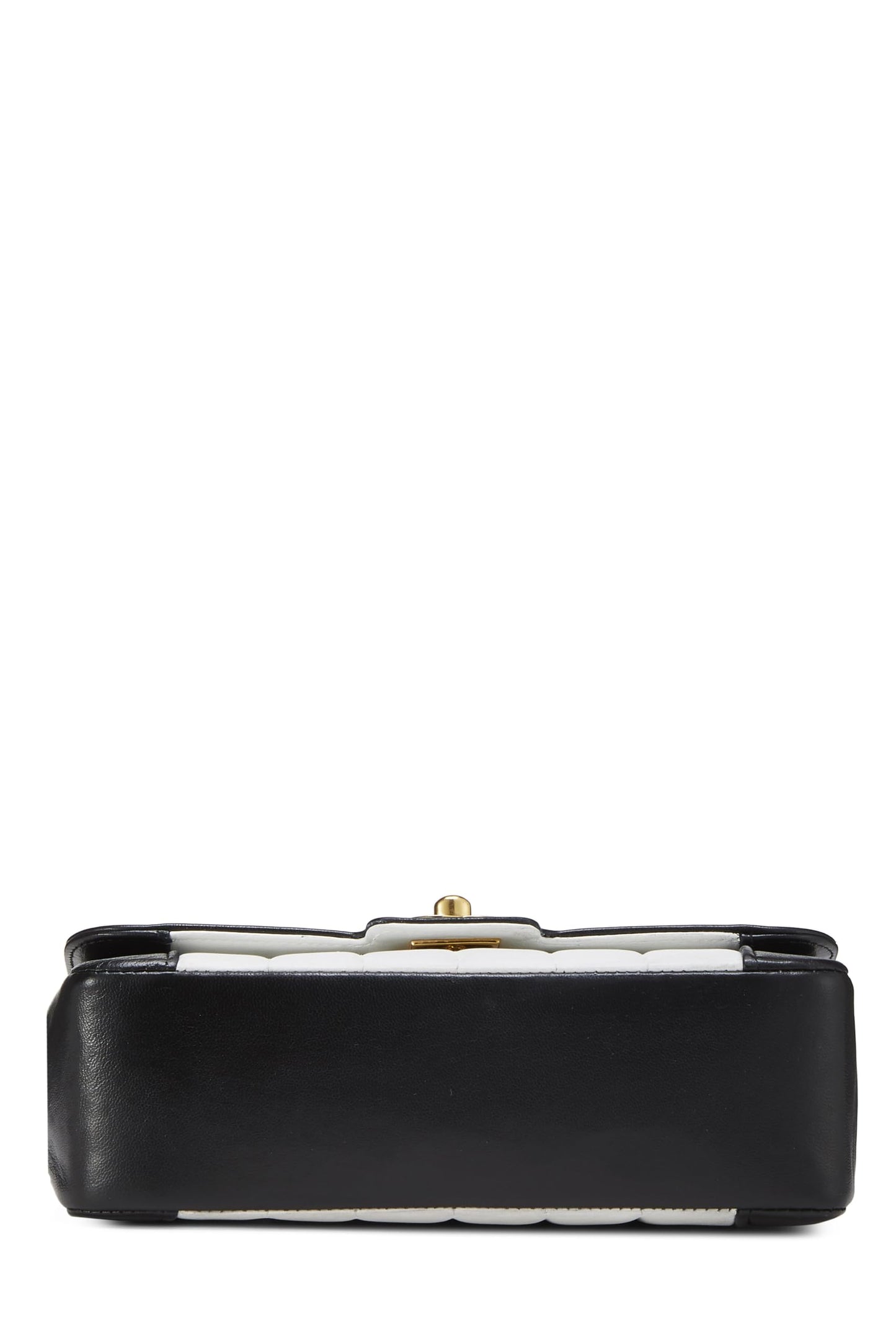 Chanel,  White & Black Vertical Lambskin Border Flap Mini, Multi