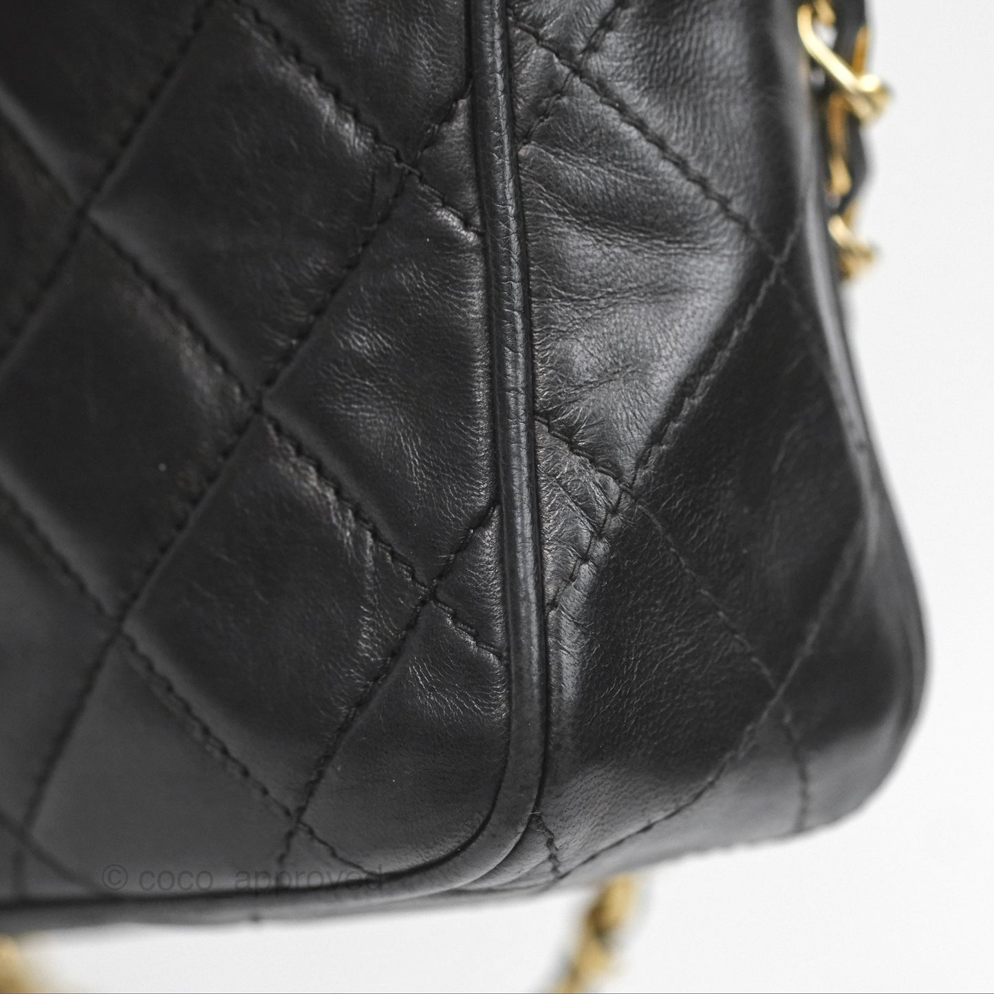 Chanel Vintage Camera Bag Black Lambskin Gold Hardware