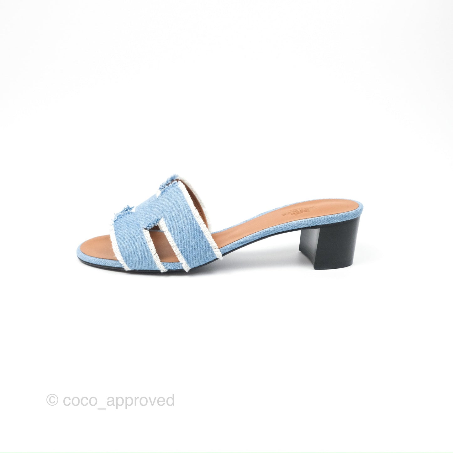 Hermès Oasis Denim Bleu Clair Sandals Size 38.5