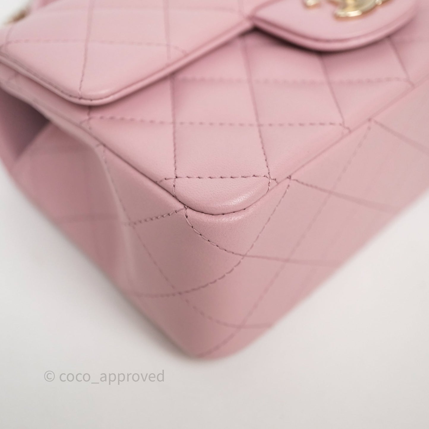 Chanel Top Handle Mini Rectangular Flap Lilac Pink Lambskin Gold Hardware