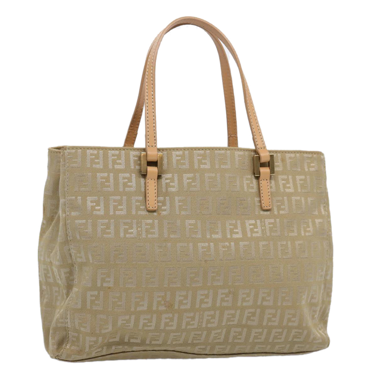 Luxury FendiZucchino Canvas Hand Bag Beige61641