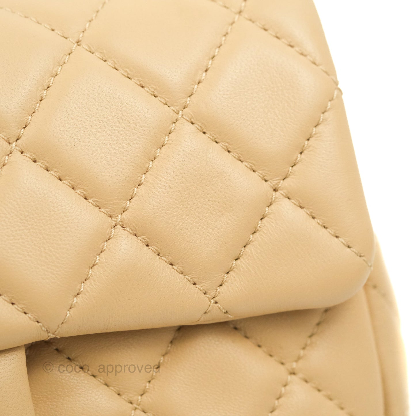 Chanel Mini Rectangular Pearl Crush Beige Lambskin Aged Gold Hardware
