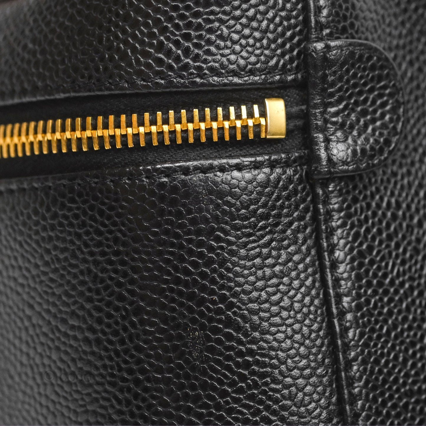 Chanel Vintage Vanity Case Black Caviar Gold Hardware