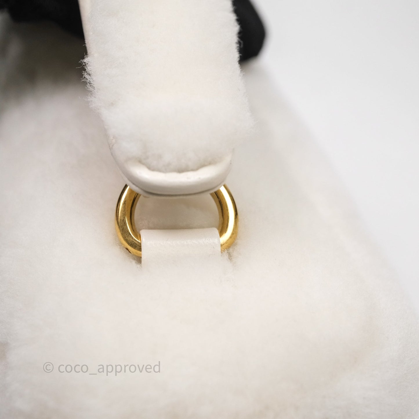 Miu Miu Shearling Vanity Case White Gold Hardware