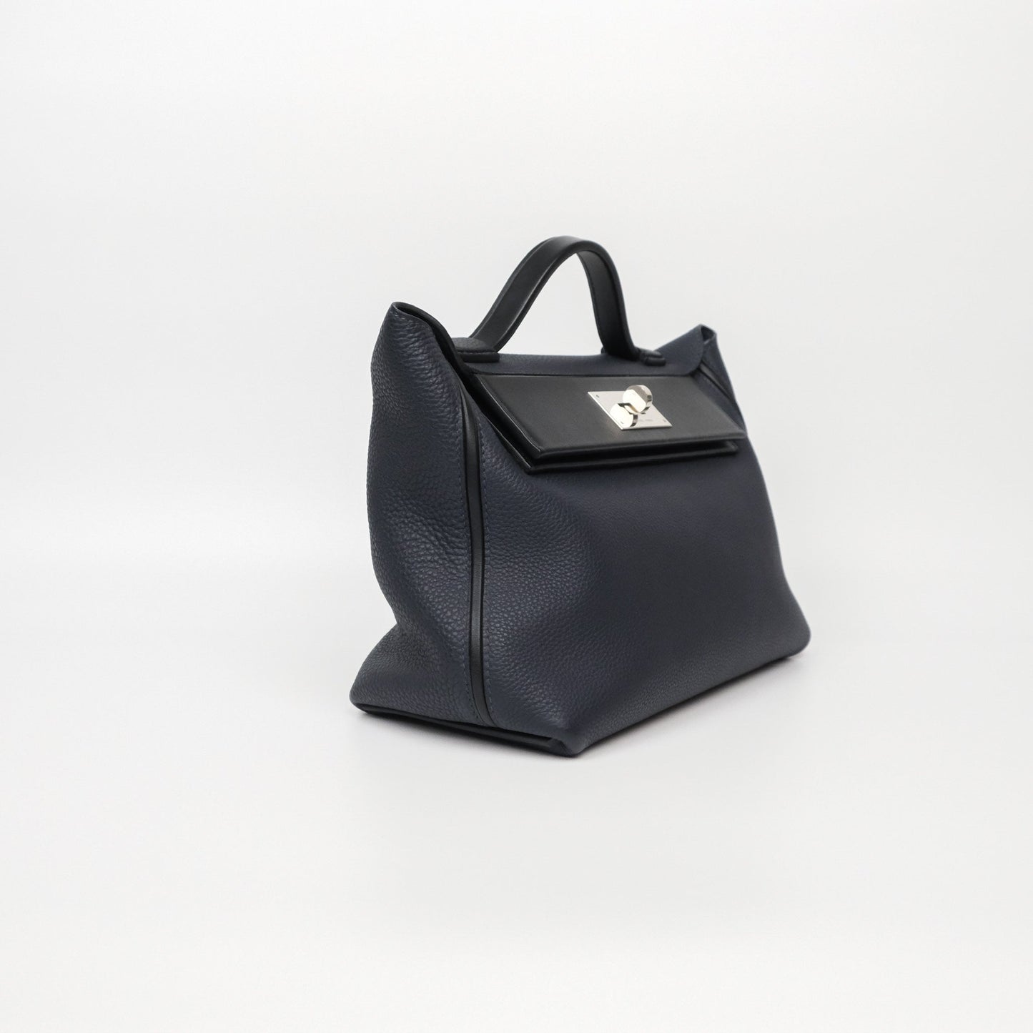 Hermès 24/24 29 Bleu Nuit 2Z / Noir Black 89 Togo/Swift Palladium Hardware