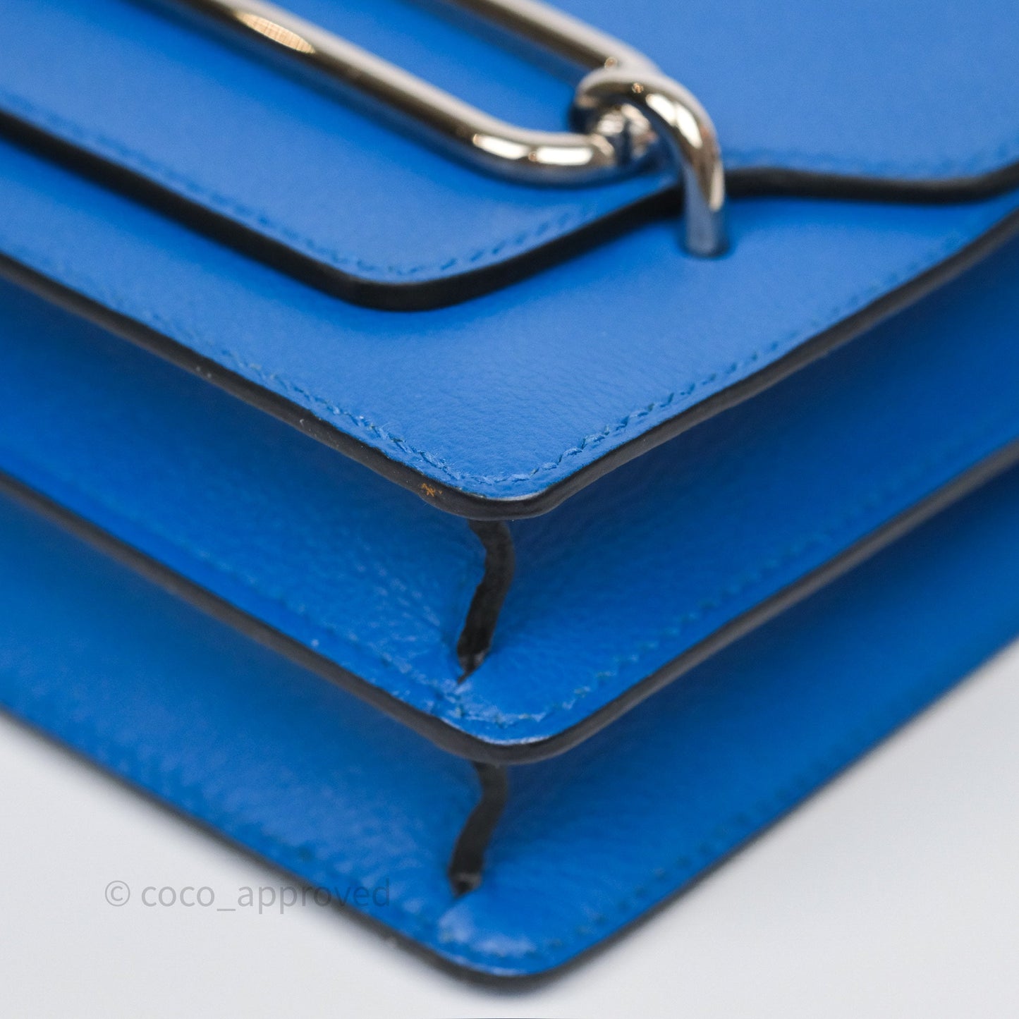 Hermès Roulis Mini 18 Blue Zellige I7 Evercolor Palladium Hardware