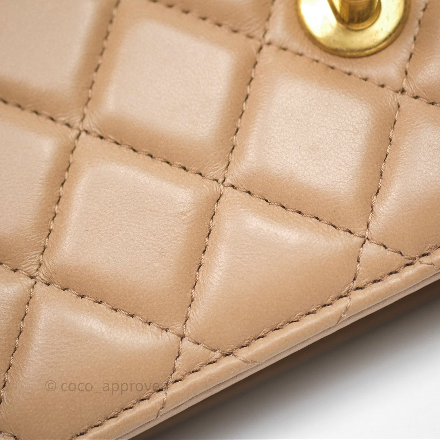Chanel All Slide Wallet on Chain WOC Adjustable Chain Quilted Beige Lambskin
