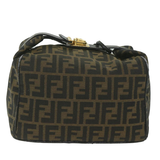 Luxury FendiZucca Canvas Vanity Cosmetic Pouch Black Brown61795