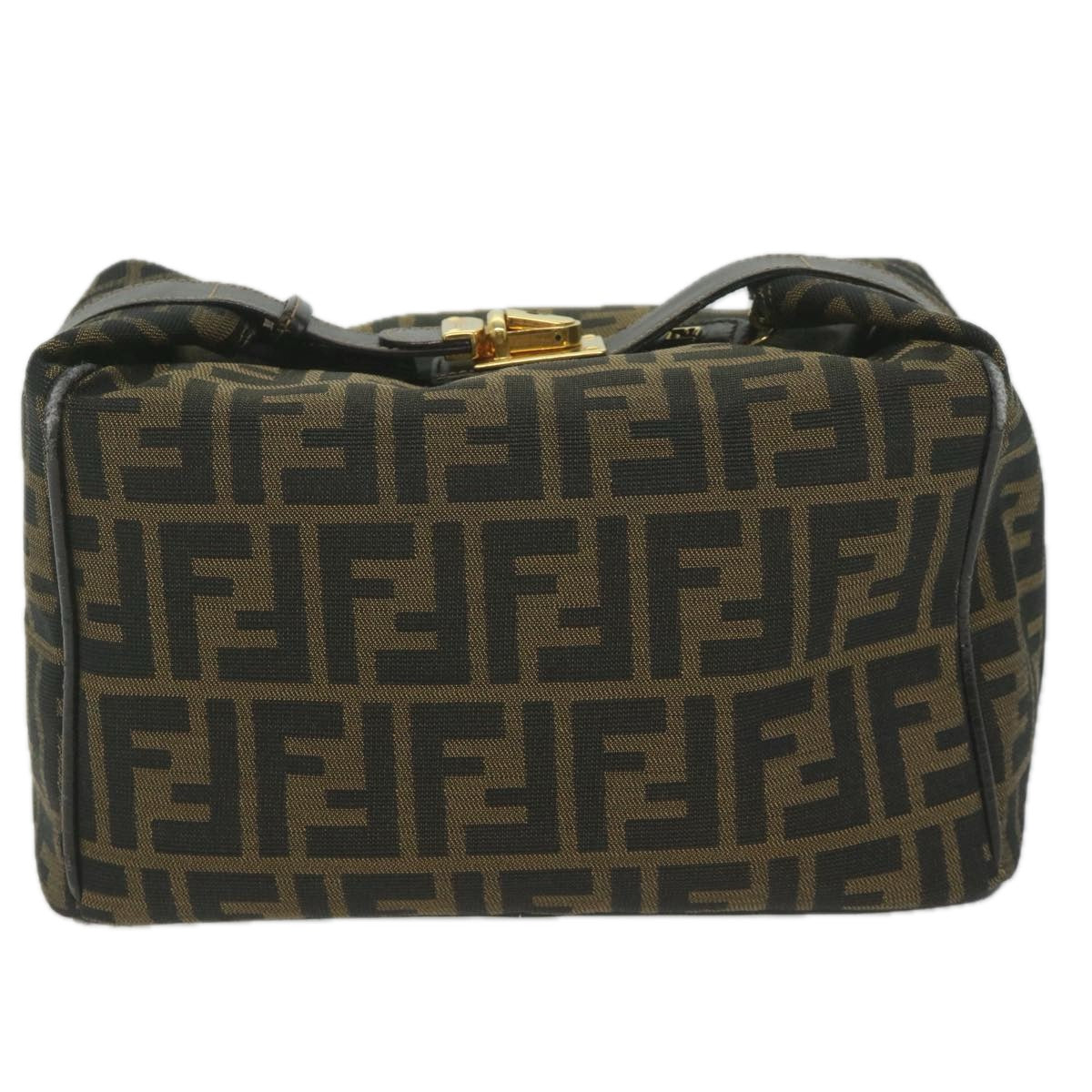Luxury FendiZucca Canvas Vanity Cosmetic Pouch Black Brown61796