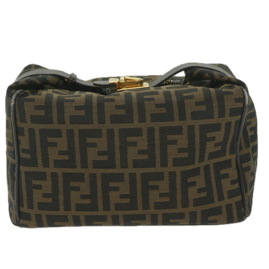 Luxury FendiZucca Canvas Vanity Cosmetic Pouch Black Brown61796