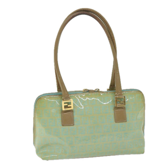 Luxury FendiZucchino Canvas Hand Bag Enamel Light Blue61798