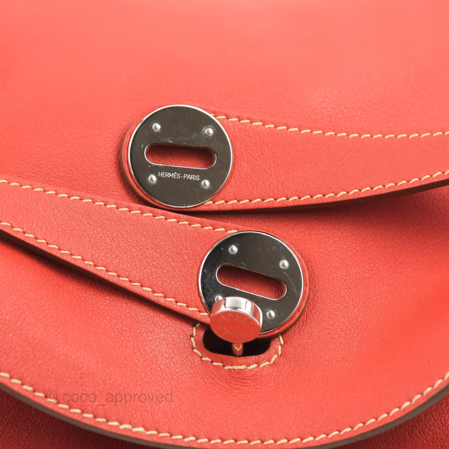 Hermès Lindy 30 Sanguine 9M Swift Palladium Hardware