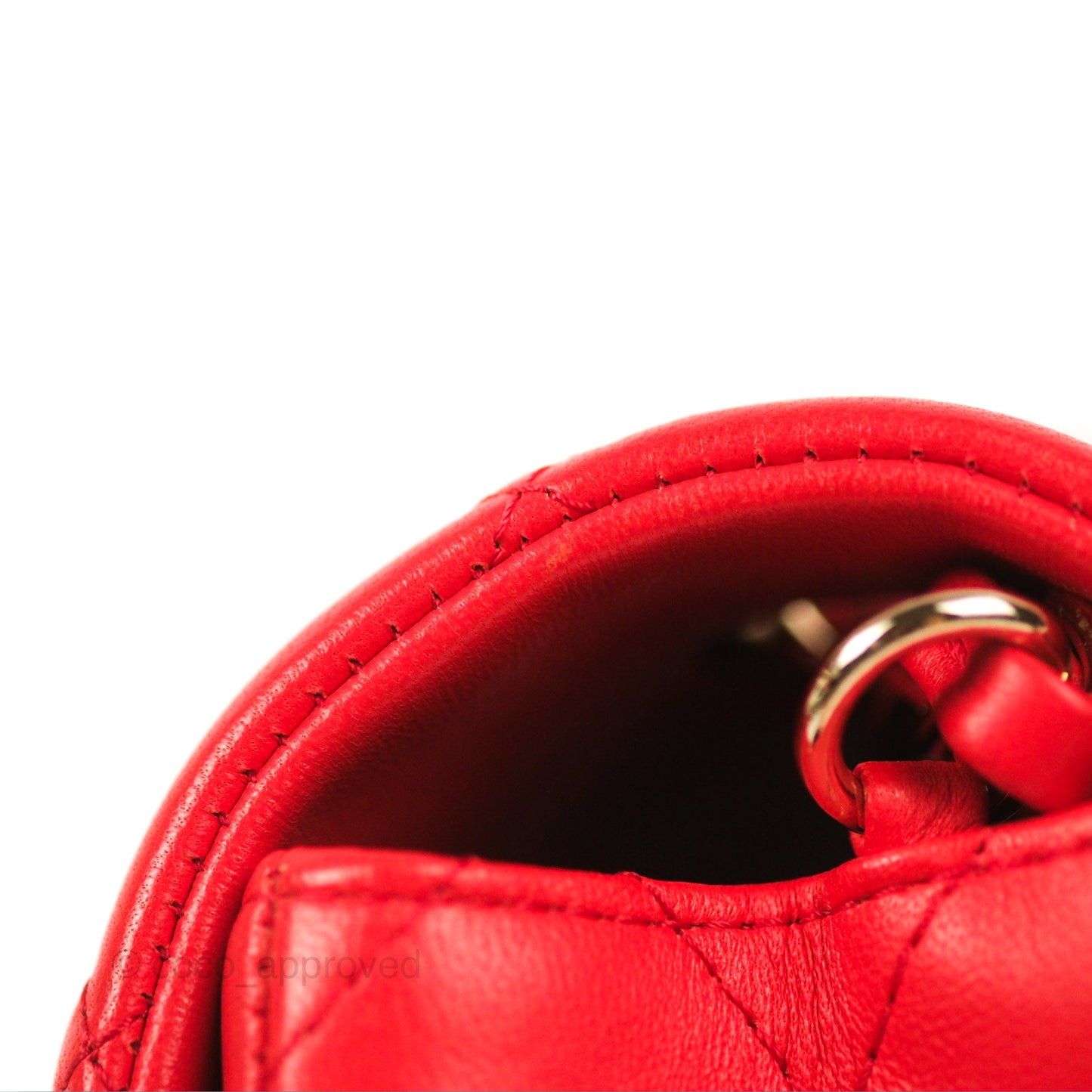 Chanel Quilted Mini Rectangular Flap Red Lambskin Gold Hardware