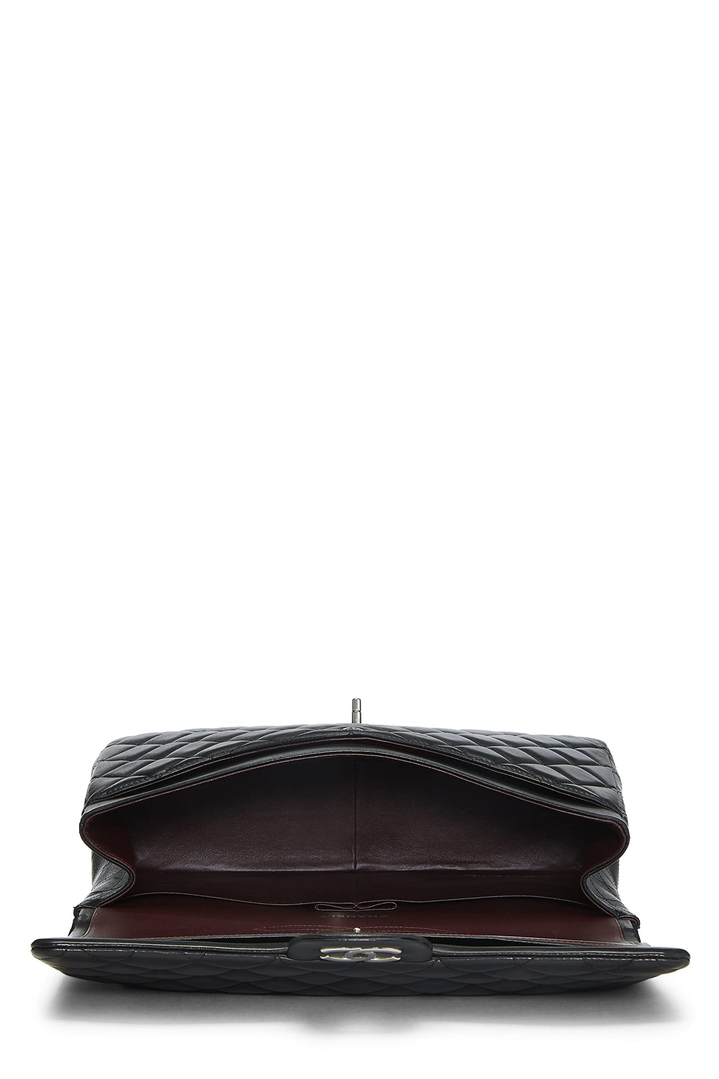 Chanel,  Black Quilted Lambskin New Classic Double Flap Maxi, Black