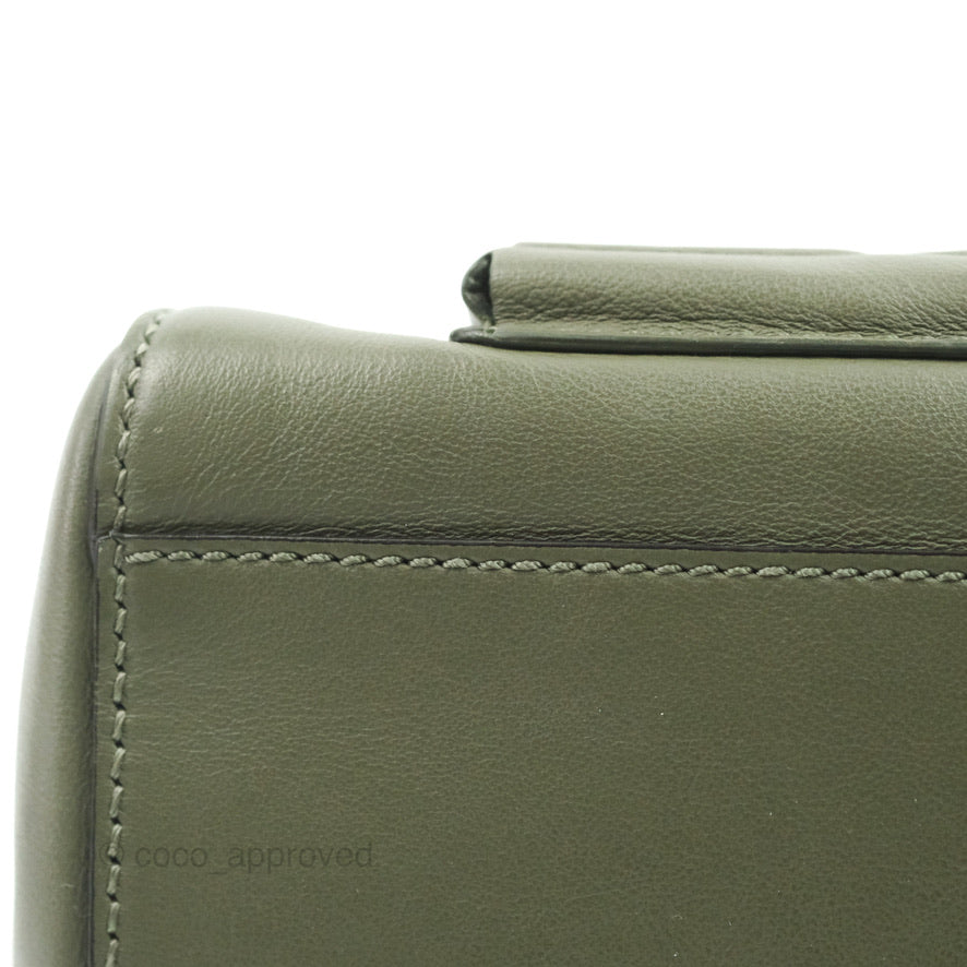Fendi Mini Peekaboo Pocket Bag Olive Green Gold Hardware