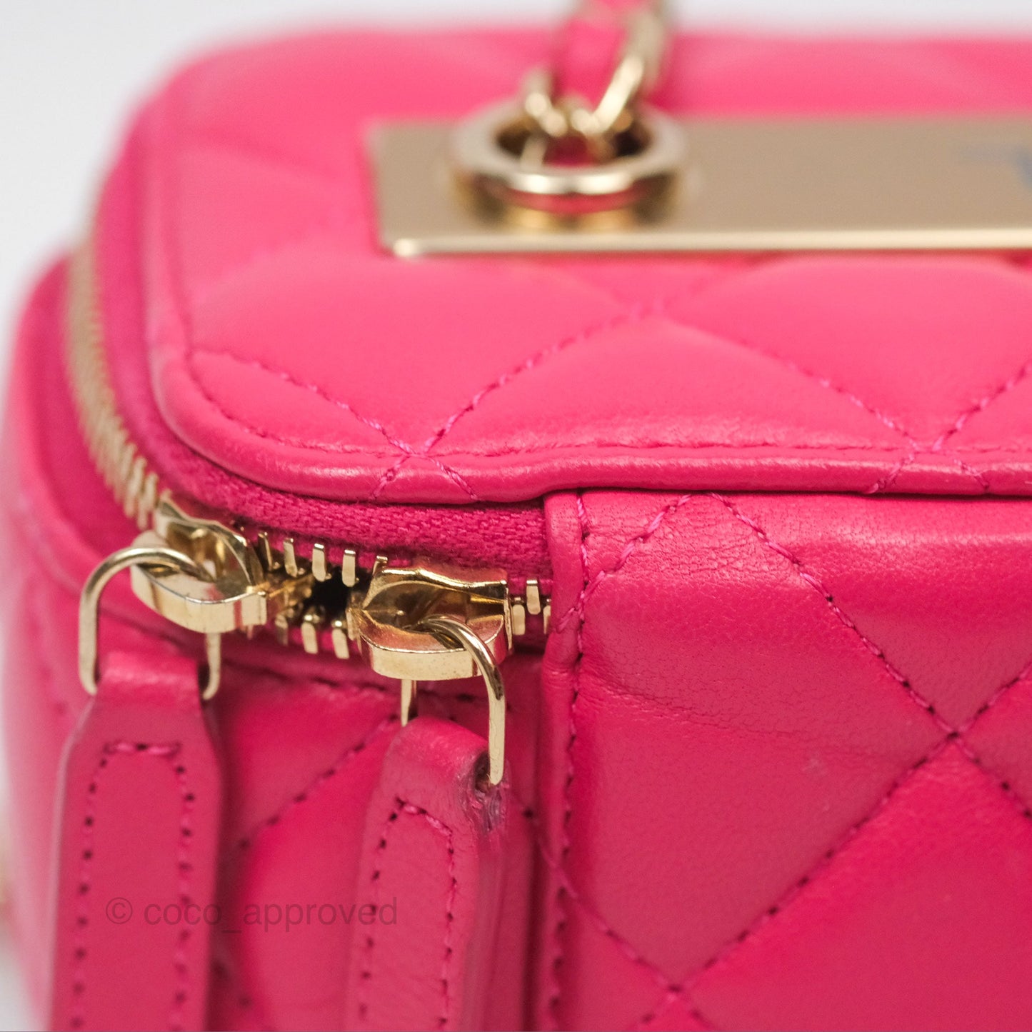 Chanel Trendy CC Vanity With Chain Dark Pink Lambskin Gold Hardware