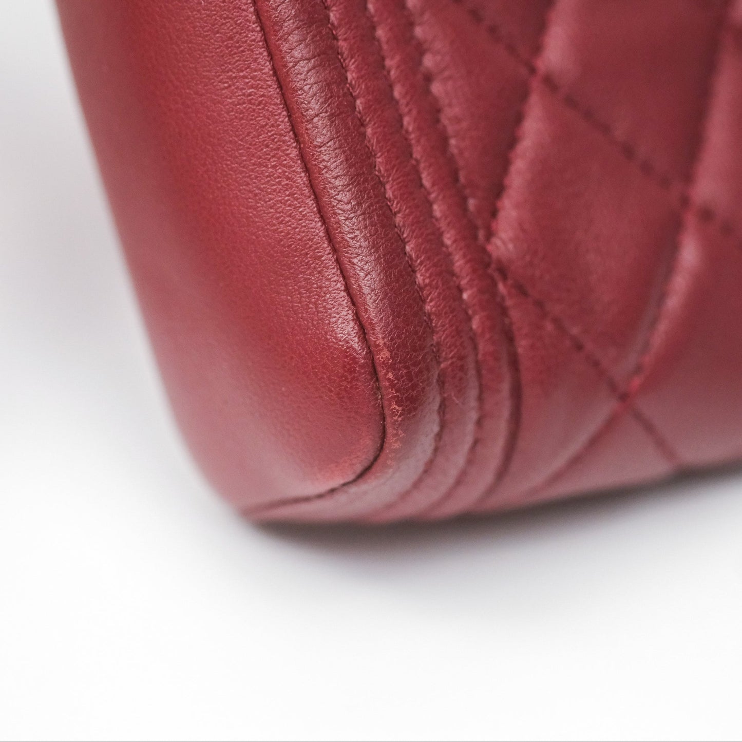 Chanel Quilted Boy Coin Case Dark Red Aged Gold Hardware
