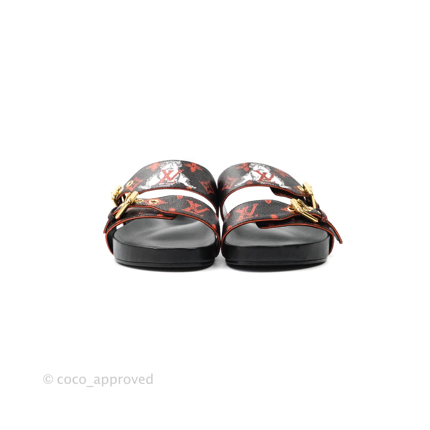 Louis Vuitton Bom Dia Monogram Canvas Orange Lining Flat Mule