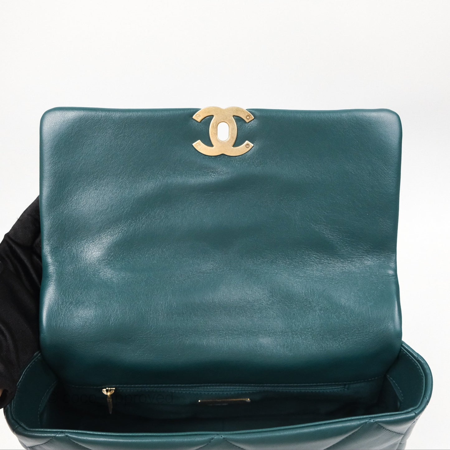 Chanel 19 Medium Green Goatskin Mixed Hardware