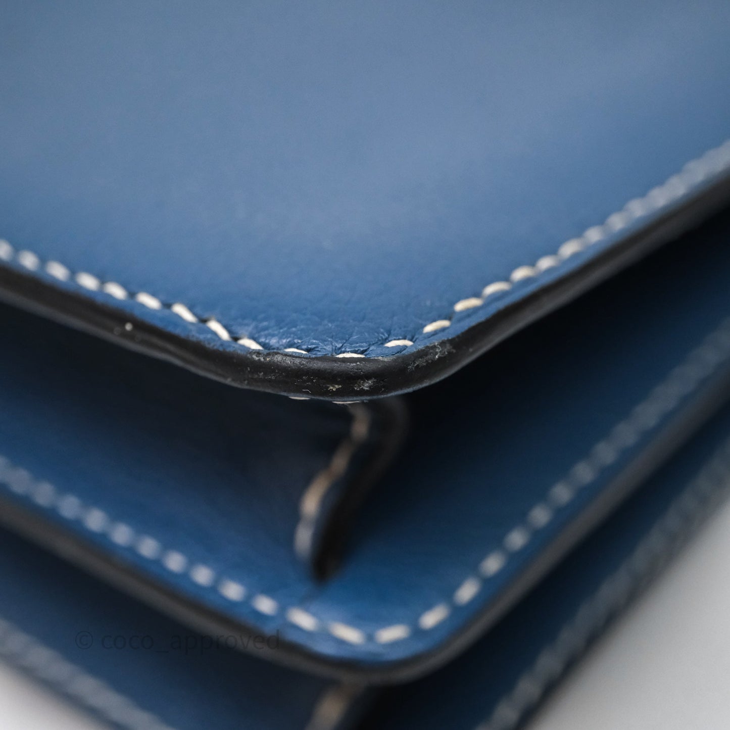 Hermès Roulis 23 Blue Evercolor Palladium Hardware