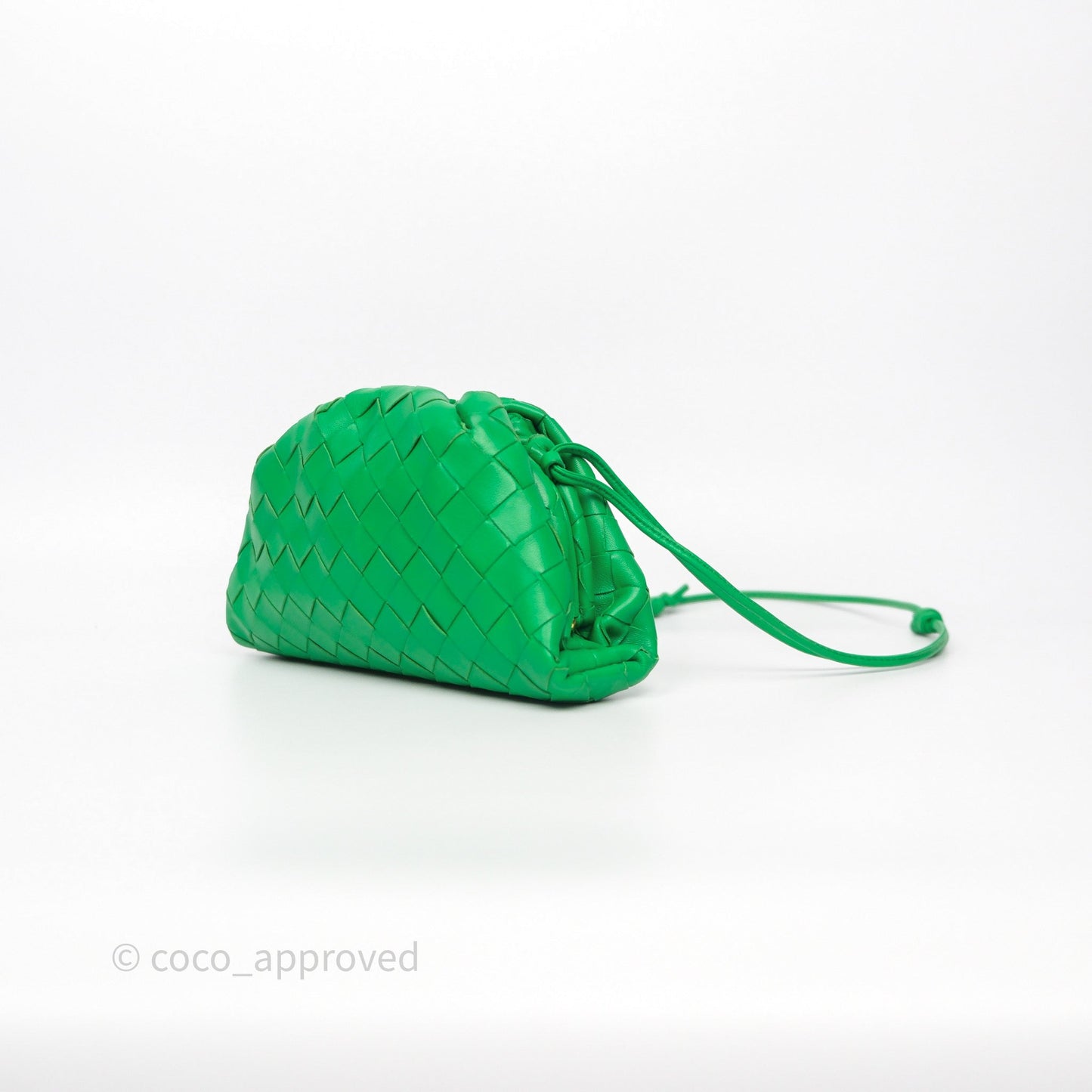 Bottega Veneta Mini Pouch Green Intrecciato Lambskin