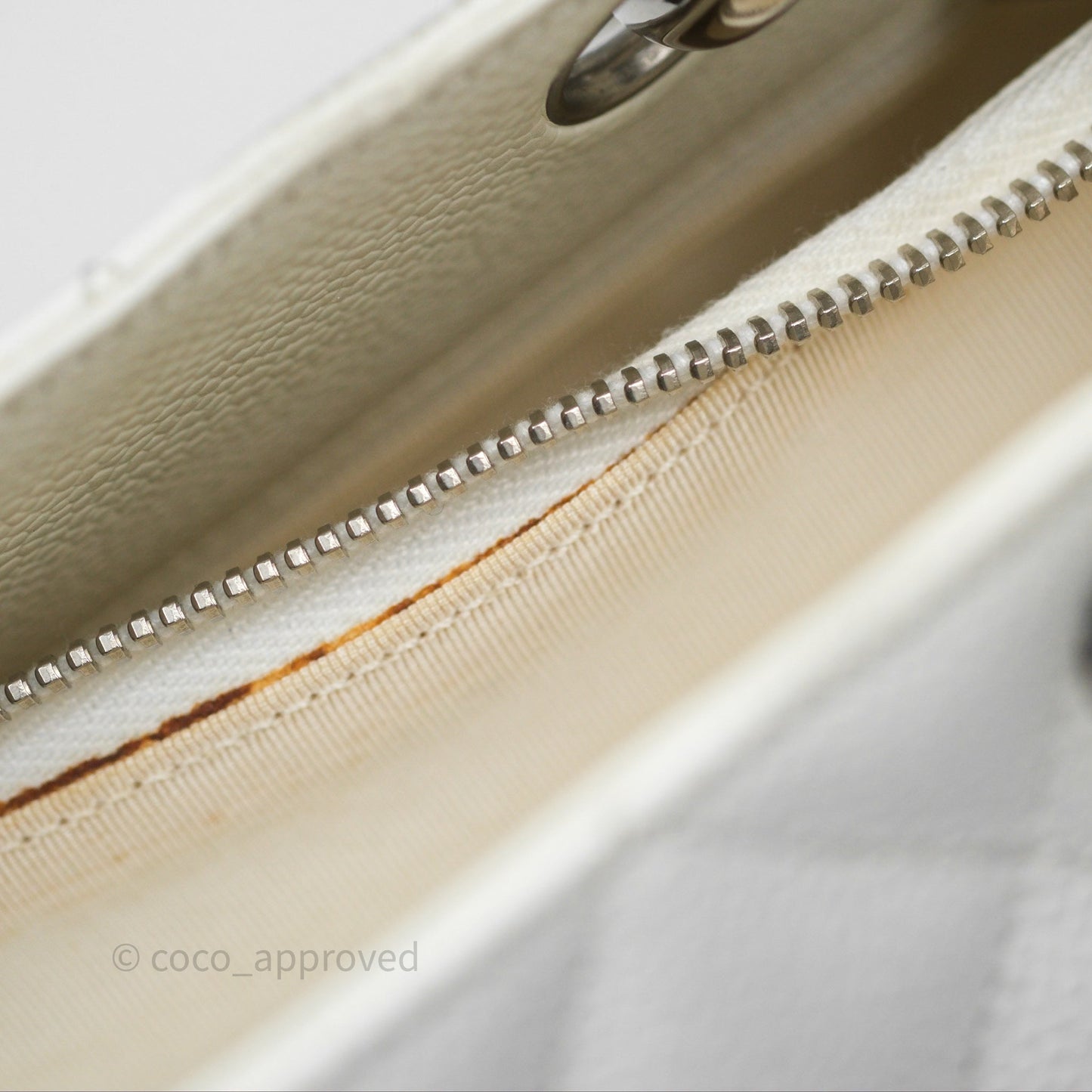 Chanel GST White Caviar Silver Hardware