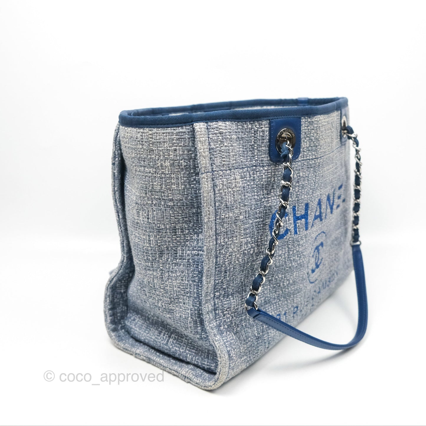 Chanel Medium Deauville Tote Blue Canvas