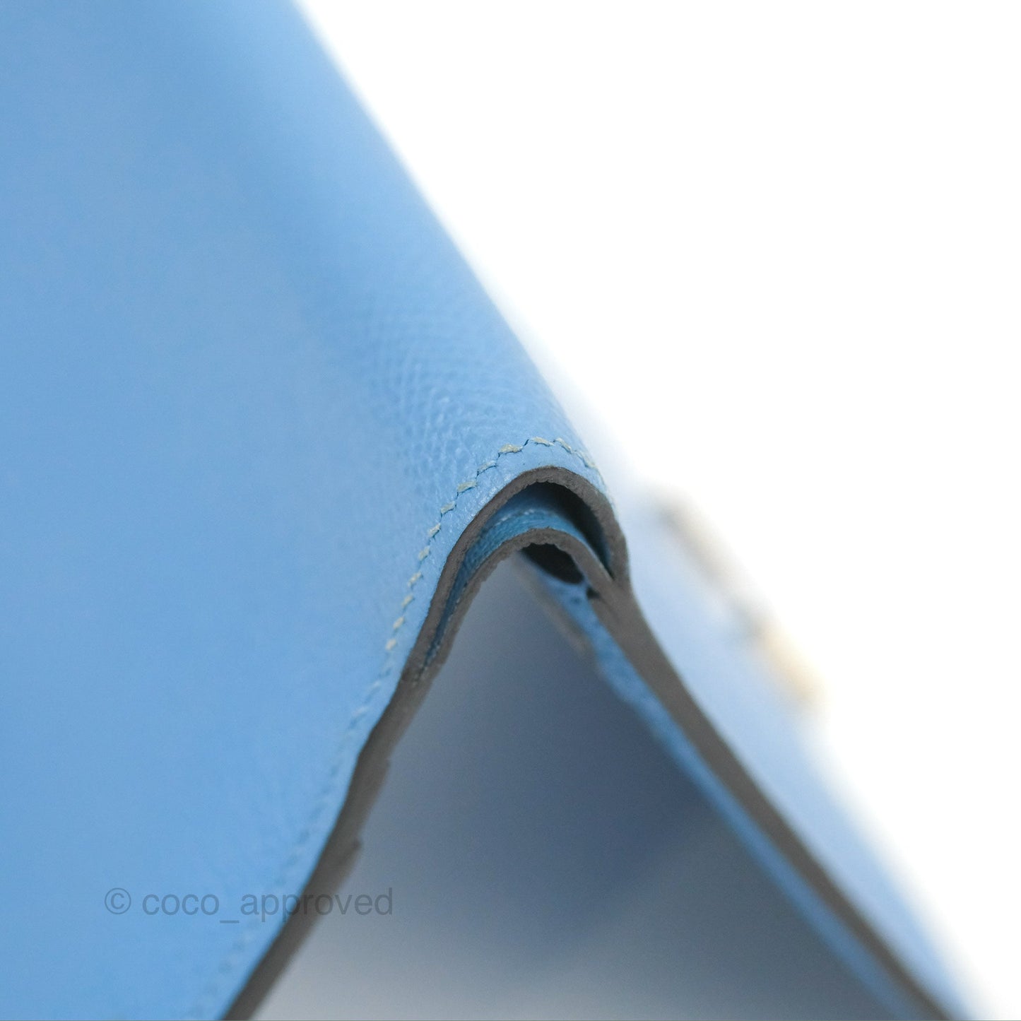 Hermes Bearn Compact Wallet Blue Epsom Palladium Hardware