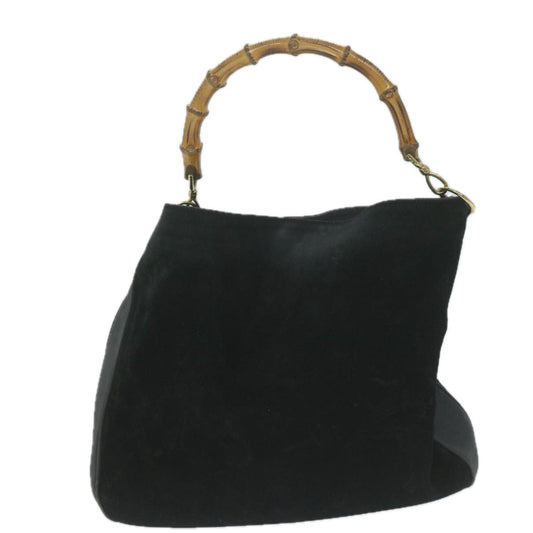 GUCCI Bamboo Shoulder Bag Suede 2way Black 001 1781 1577  61900