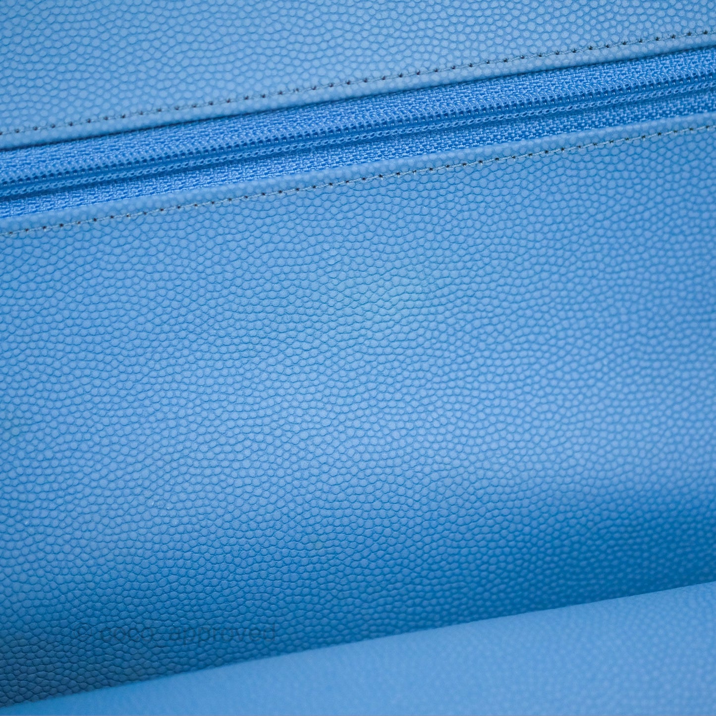 Chanel Small Classic Flap Chevron Blue Caviar Gold Hardware