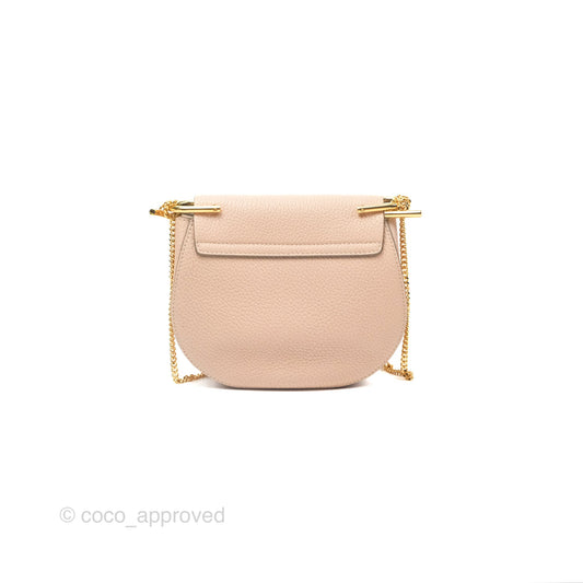 Chloe Drew Crossbody Bag Pink Grained Leather