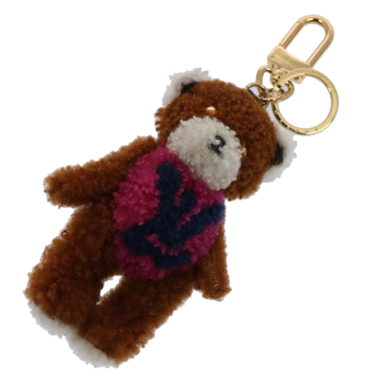 LOUIS VUITTON Monogram Porte Cles LV Teddy Bear Charm Brown M69854 61929A