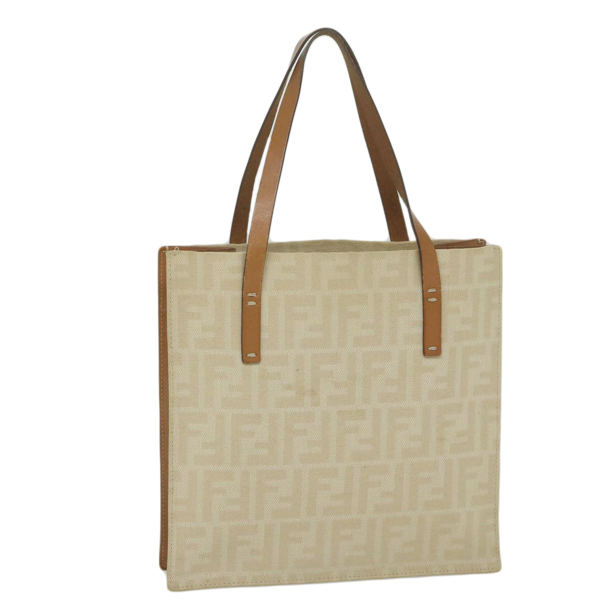 Luxury FendiZucca Canvas Tote Bag Beige61947