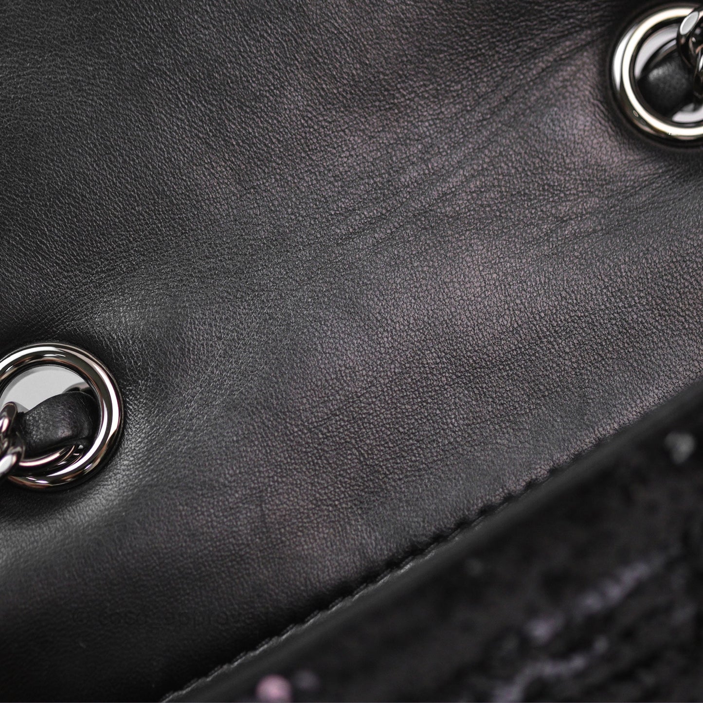 Chanel Mini Flap Bag Sequin Black/ Navy Gun Metal Hardware