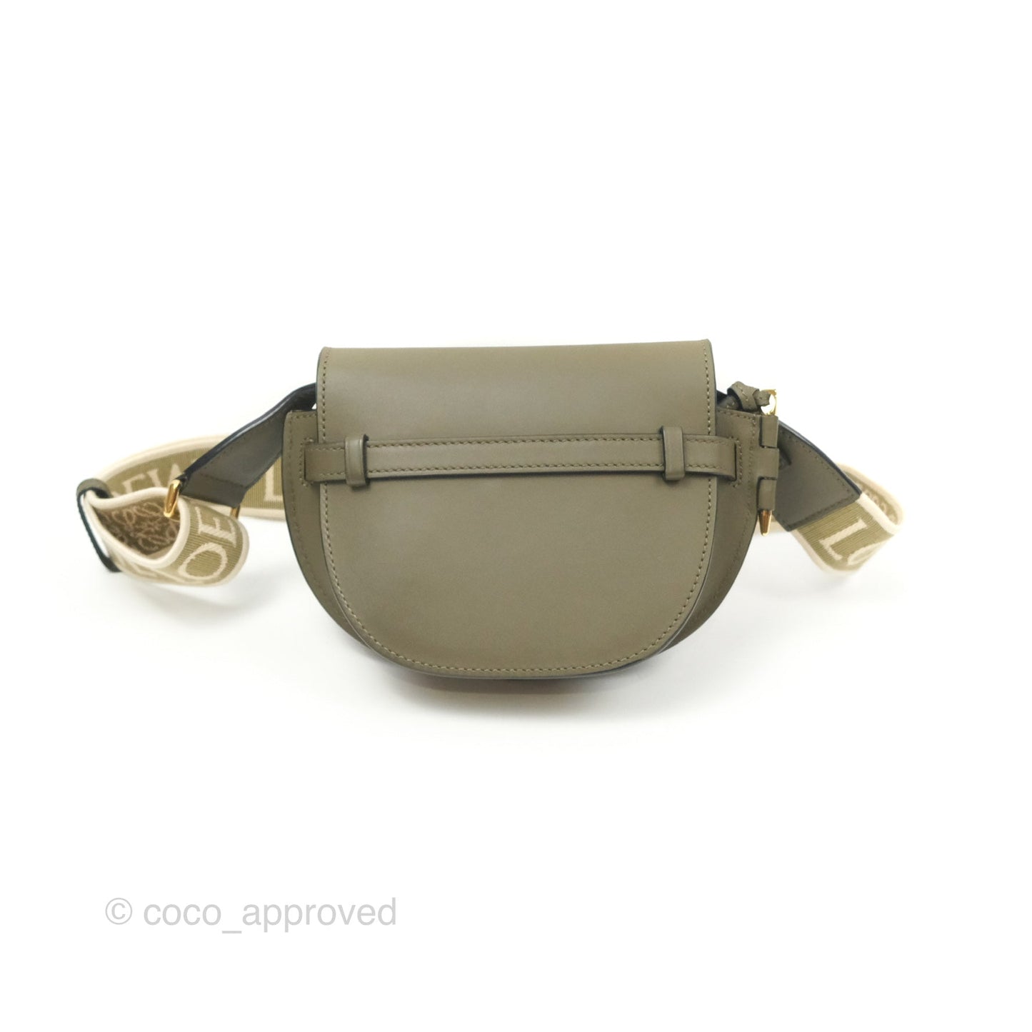 Loewe Mini Gate Dual Bag Soft Calfskin & Jacquard Strap Autumn Green