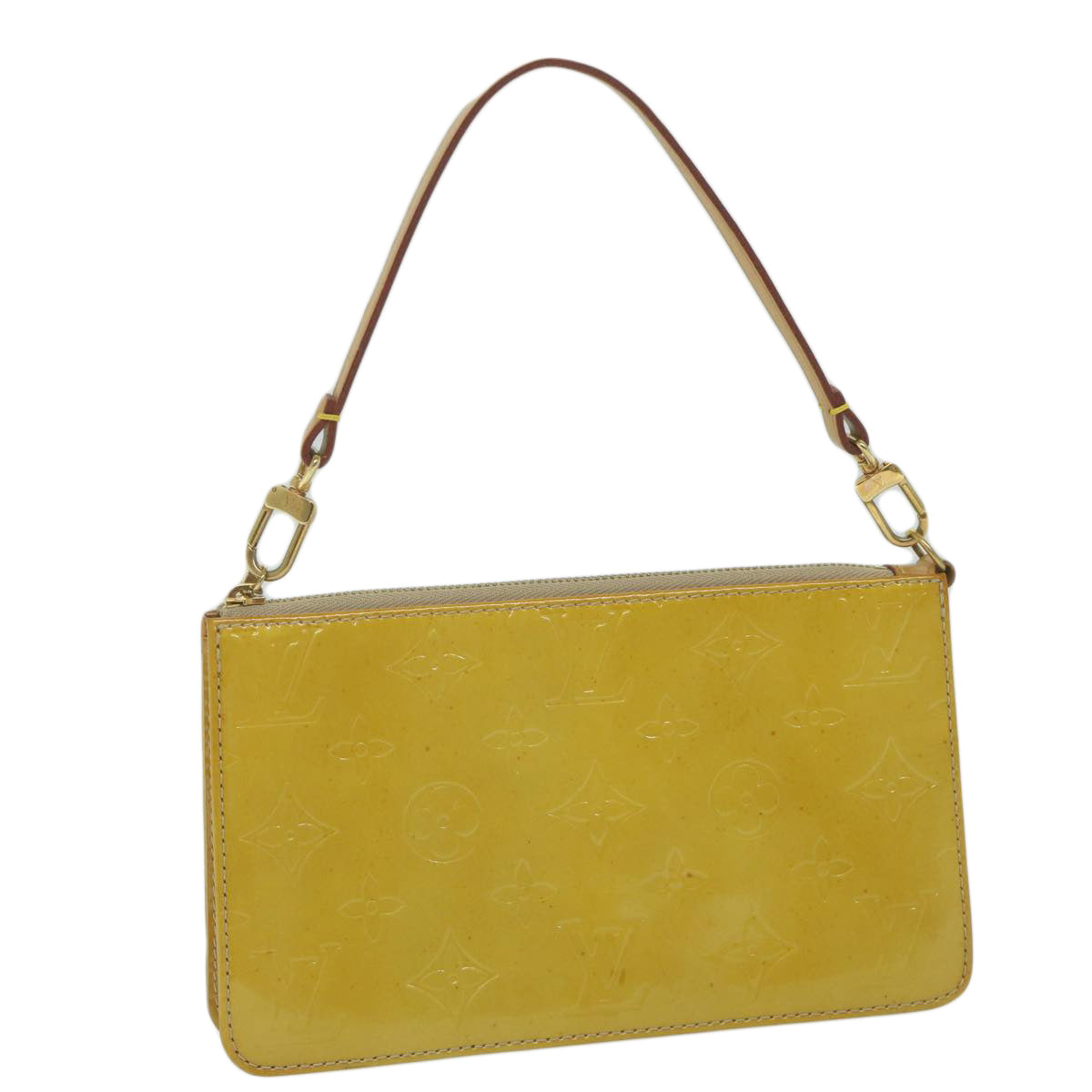 LOUIS VUITTON Monogram Vernis Lexington Pouch Beige M91010 LV 61977