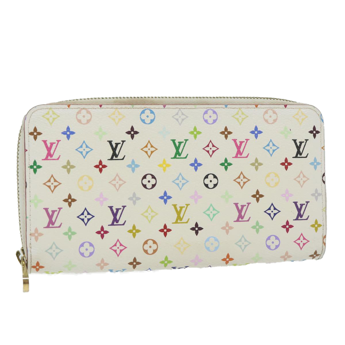 LOUIS VUITTON Monogram Multicolor Zippy Wallet Wallet White M60241 LV 61984
