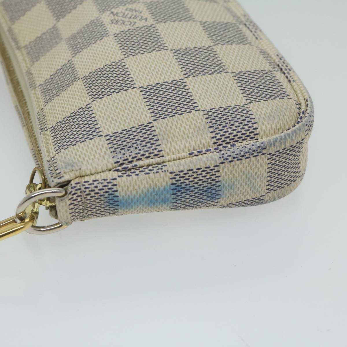 LOUIS VUITTON Damier Azur Mini Pochette Accessoires Pouch N58010 LV 61985