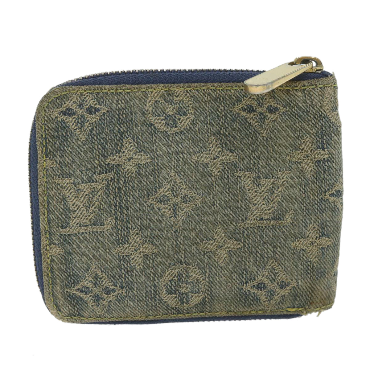 LOUIS VUITTON Monogram Denim Mini Zippy Wallet Wallet Blue M95342 LV 61986