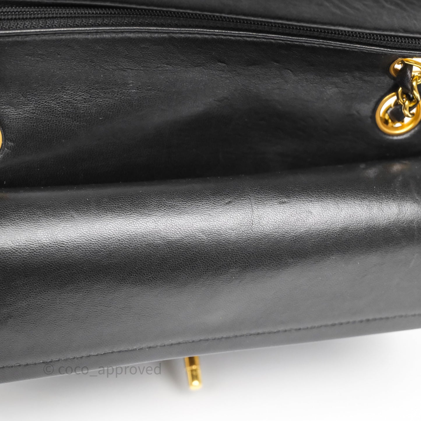 Chanel Vintage Small Classic Flap Black Lambskin 24K Gold Hardware