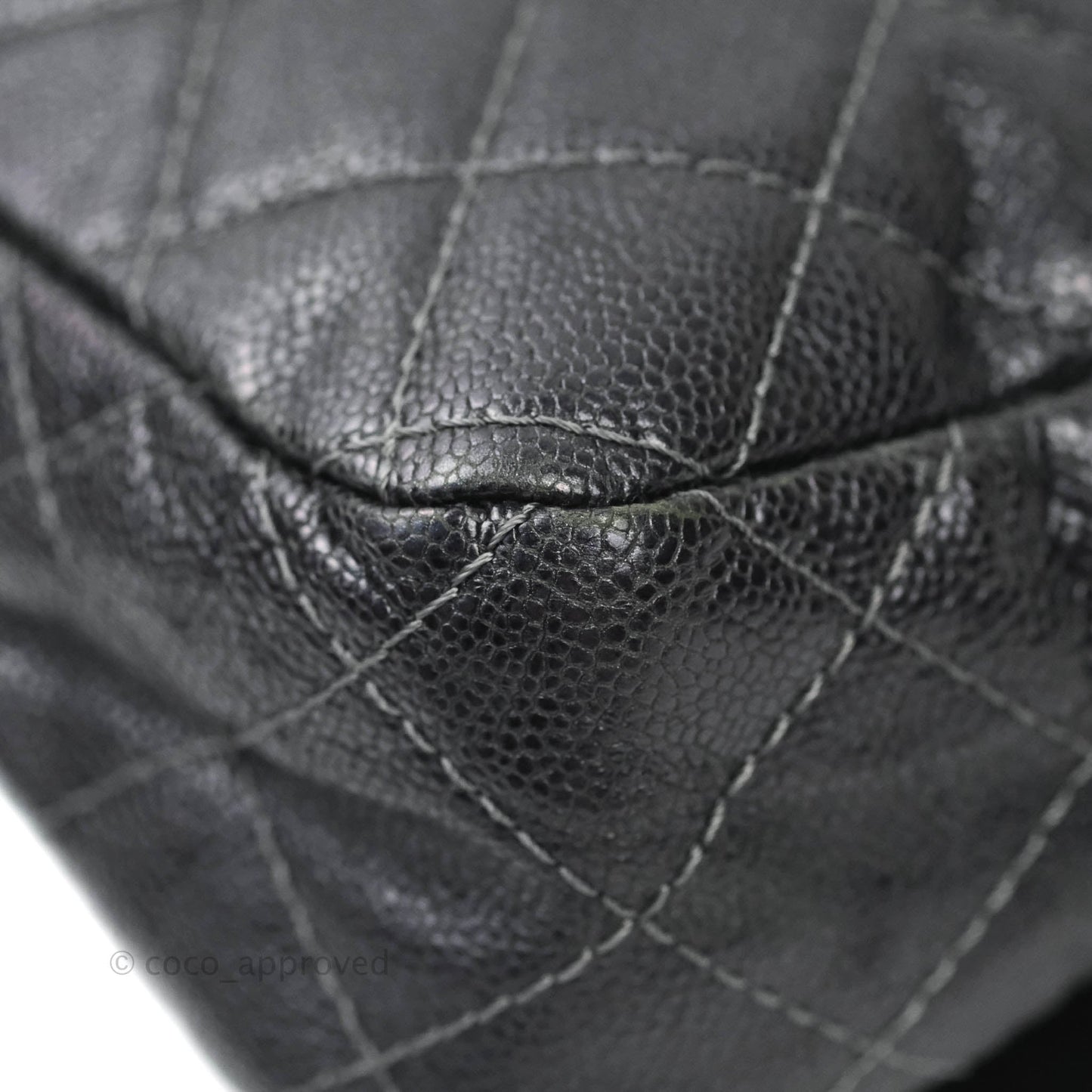 Chanel Jumbo Easy Flap Bag Caviar Dark Grey Ruthenium Hardware