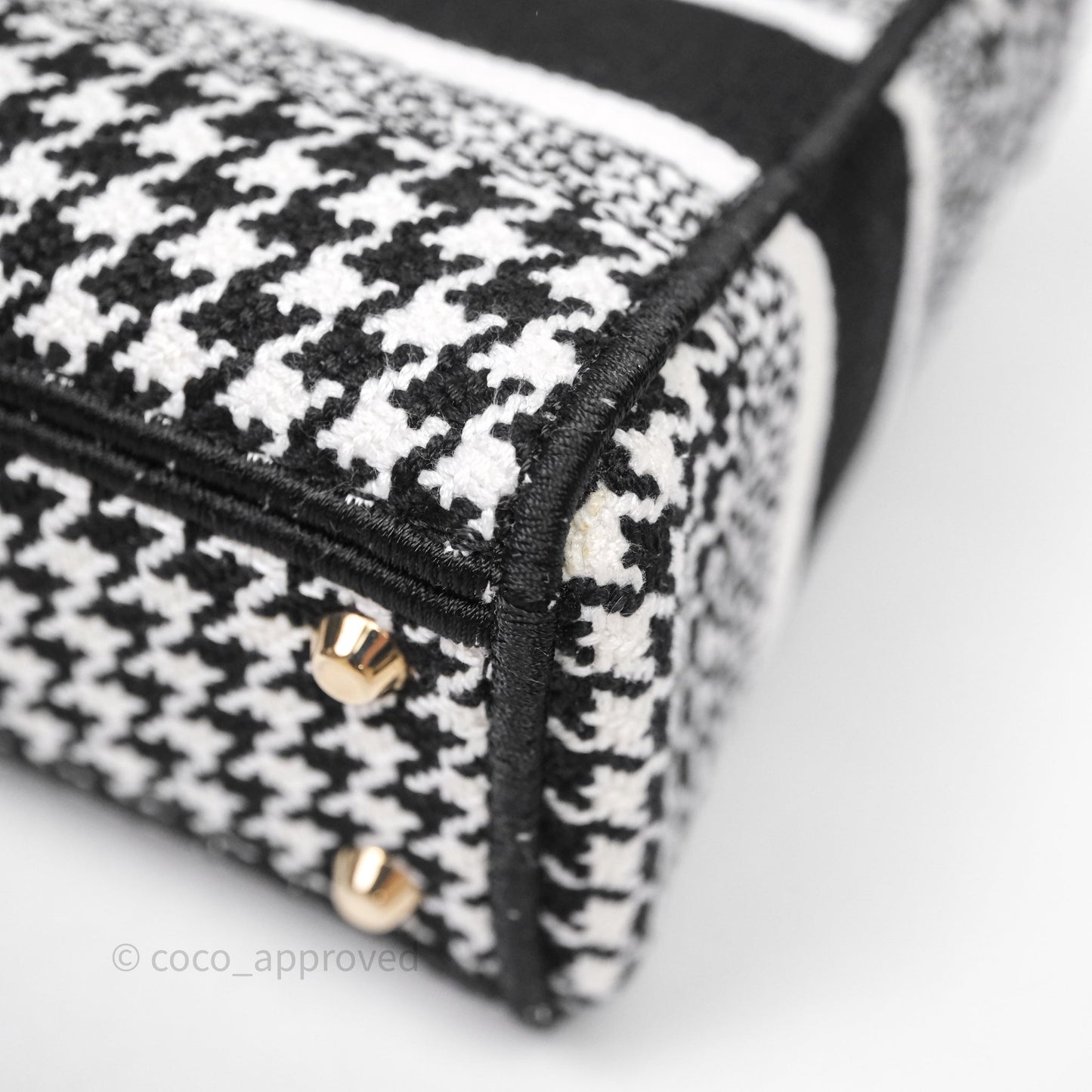 Christian Dior Mini Lady D-Lite Bag Black White Houndstooth