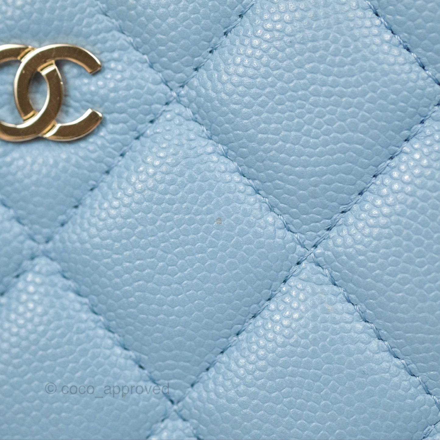 Chanel Classic Vanity With Chain Blue Caviar Gold Hardware