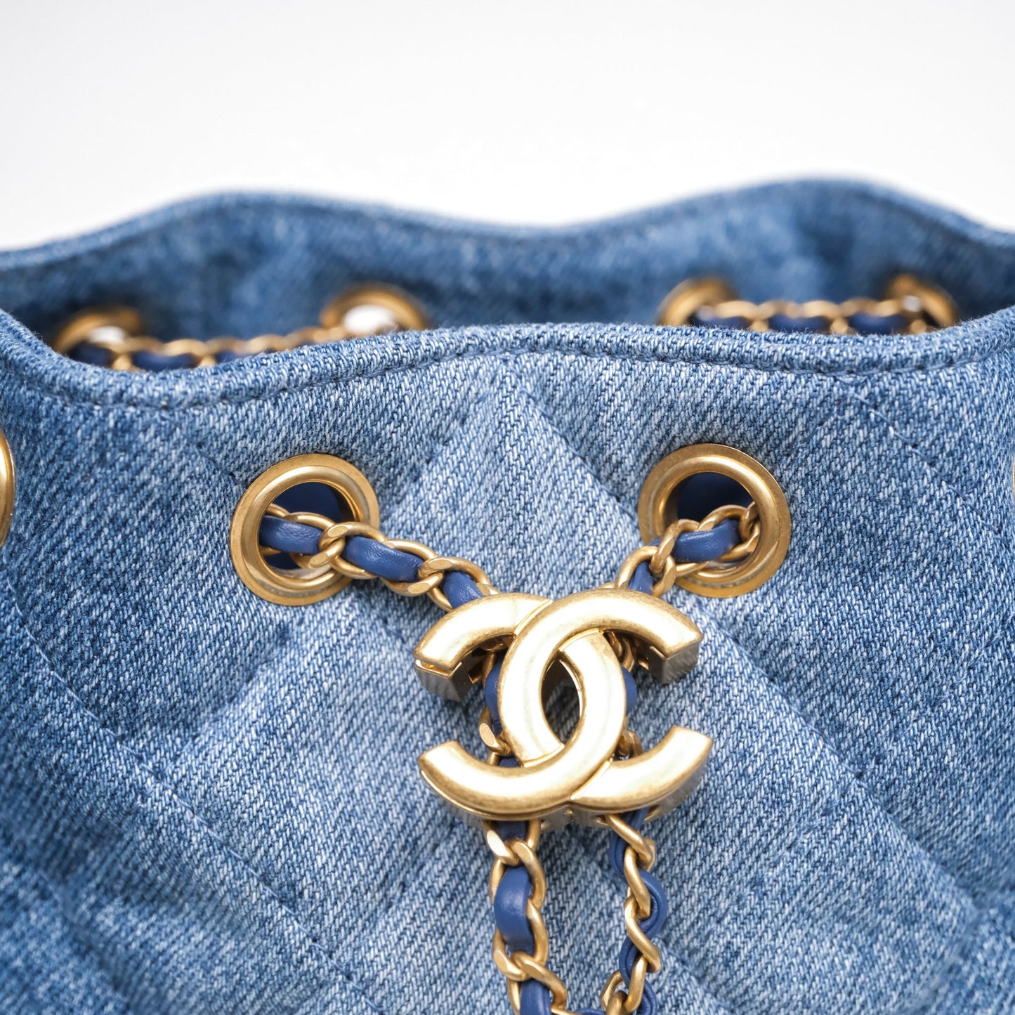Chanel 25 Mini Washed Denim Aged Gold Hardware