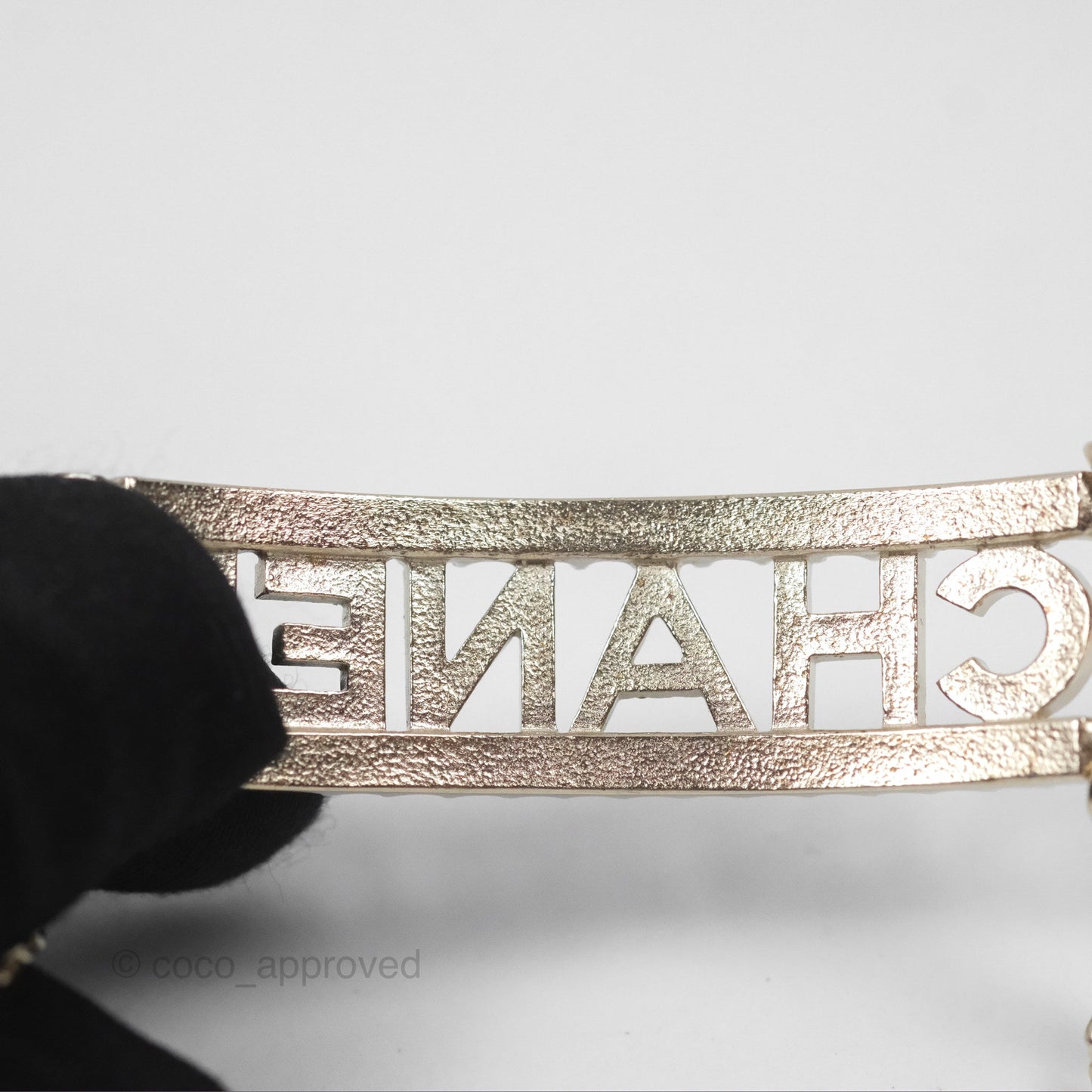 Chanel Crystal Chanel Logo Chain Choker Gold Tone 22S