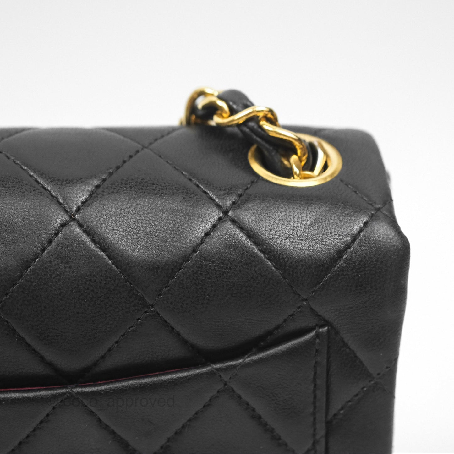 Chanel Vintage Mini Square Black Lambskin 24K Gold Hardware
